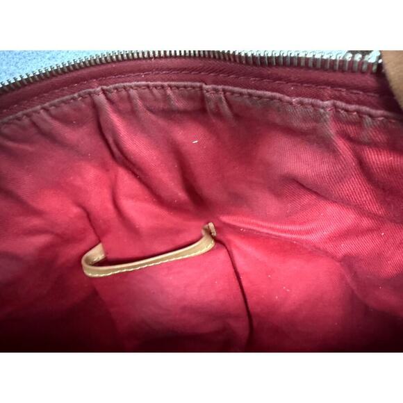 VTGDooney & Bourke Monogram Logo Shoulder Bag Matching Pouch Navy Canvas Leather - Picture 15 of 15